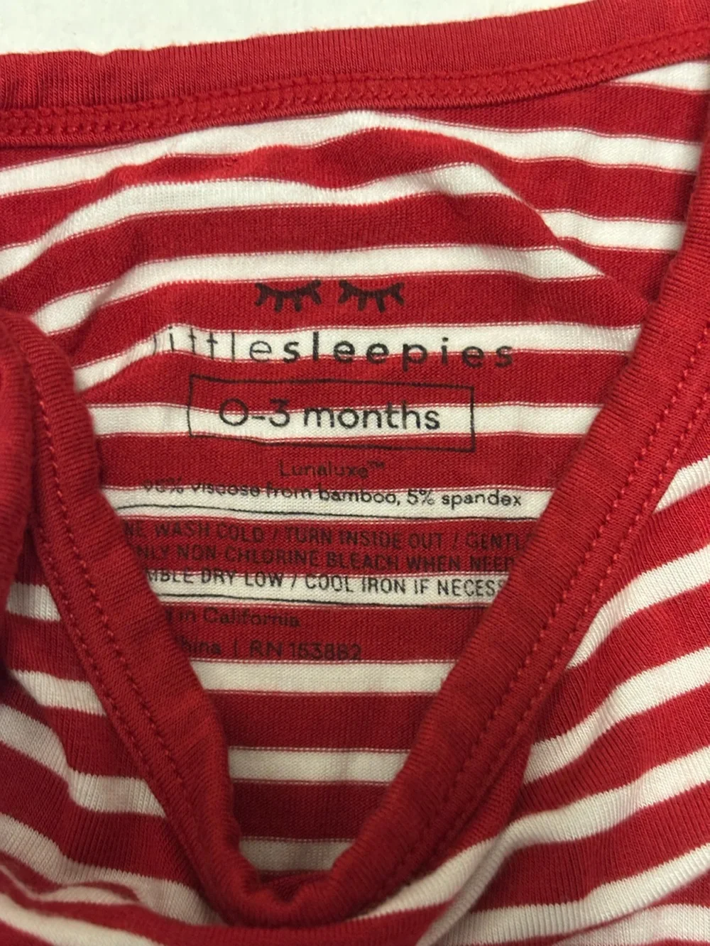 Little Sleepies holiday Santa pajama, size 0-3m